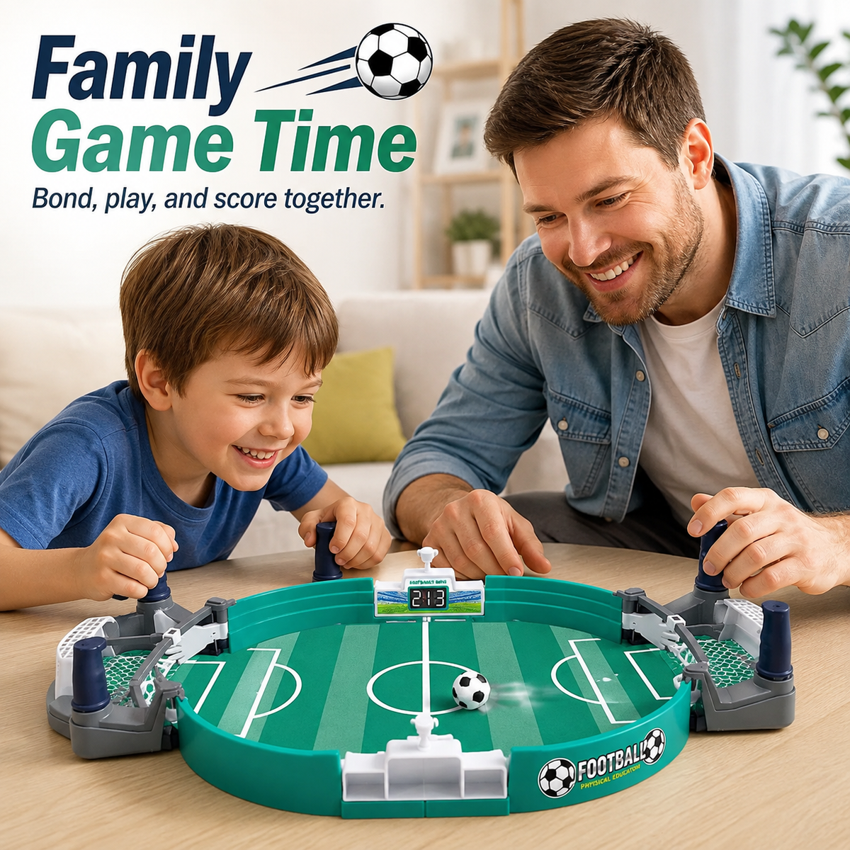 Tabletop Football Game – 2 Player Interactive Mini Soccer Board Game for Kids & Family