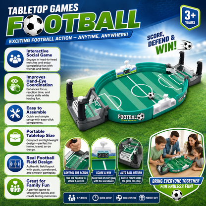 Tabletop Football Game – 2 Player Interactive Mini Soccer Board Game for Kids & Family