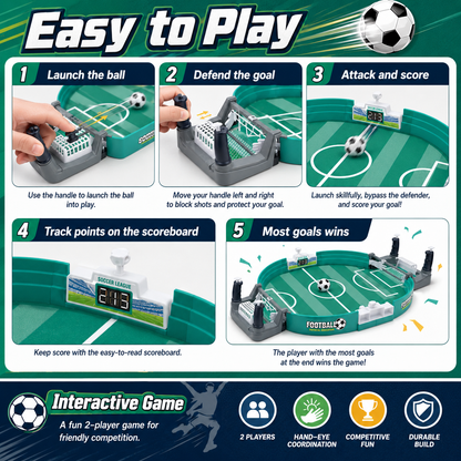 Tabletop Football Game – 2 Player Interactive Mini Soccer Board Game for Kids & Family