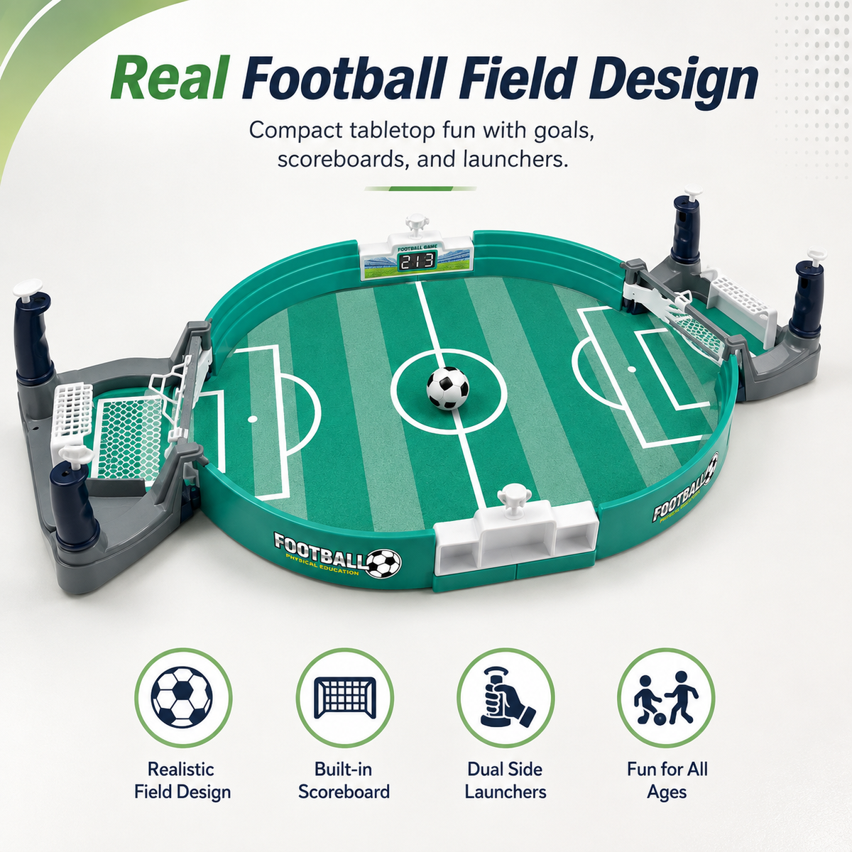 Tabletop Football Game – 2 Player Interactive Mini Soccer Board Game for Kids & Family