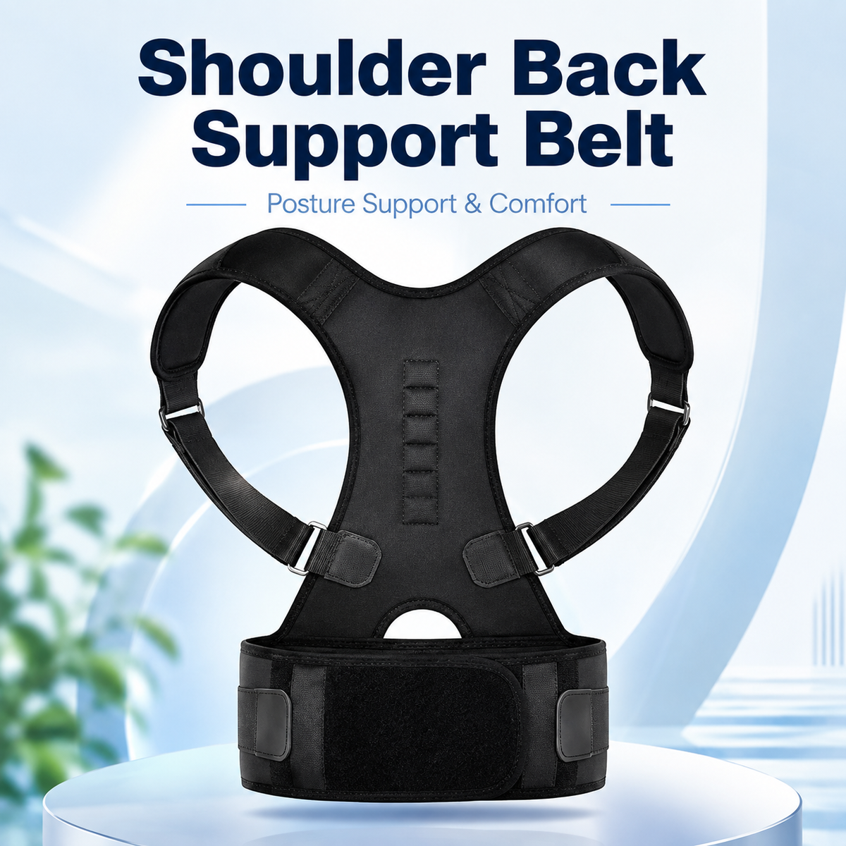 Shoulder Back Support Belt – Adjustable Posture Corrector Brace for Men & Women