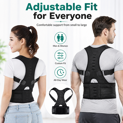Shoulder Back Support Belt – Adjustable Posture Corrector Brace for Men & Women