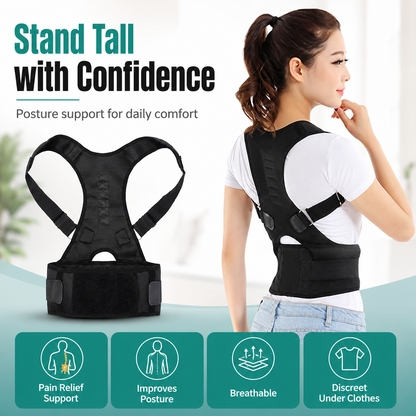 Shoulder Back Support Belt – Adjustable Posture Corrector Brace for Men & Women