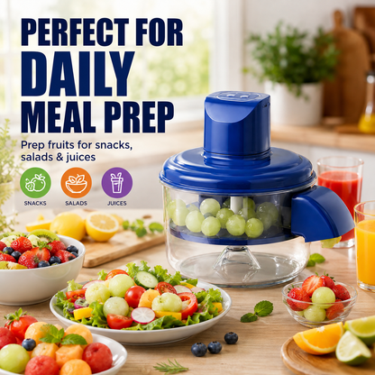 Automatic Fruit & Vegetable Peeler – One-Touch Electric Kitchen Prep Tool with Clear Bowl & Auto Dispensing for Grapes, Cherry Tomatoes & Small Produce