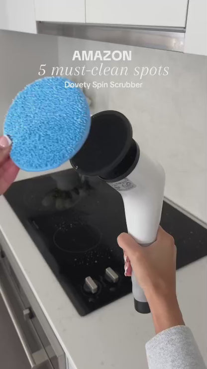 Electric Spin Scrubber Brush with Multiple Heads – Cordless Extendable Power Cleaner for Bathroom, Shower, Tile, Grout, Kitchen & Floors